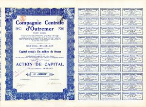 Companie Centrale d'Outremer - Stock Certificate