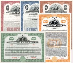 Duquesne Light Co. - Specimen Bond of Various Denominations - Choose One - Please Specify Which Type You Would Like