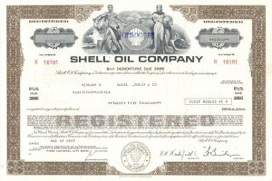 Shell Oil Co. - 1970's-80's dated Famous Oil Company Bond - Various Denominations of This Bond Available