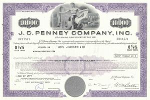 J. C. Penney Co., Incorporated - Famouse Department Store Chain - Bond