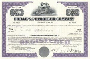 Phillips Petroleum Co. - 1970's dated Oil and Natural Gas Company Bond - ConocoPhillips