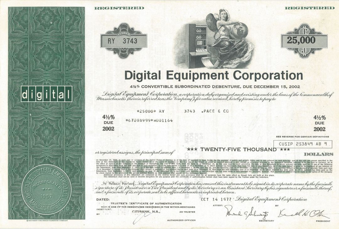 Digital Equipment Corp - Bond
