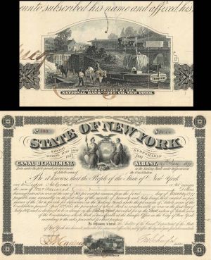 State of New York - Canal Department - 1870's-80's dated Bond