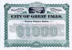 City of Great Falls, Water-Works Bond - $1,000 Bond