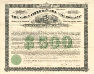 Cabin Creek Kanawha Coal Co. - $500 Bond