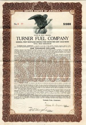 Turner Fuel Co. - $1,000 (Uncanceled)