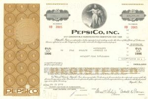 Pepsico, Inc. - $25,000 Bond - Famous Soda Company