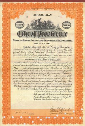 City of Providence - Certificate Serial No.1 - Bond