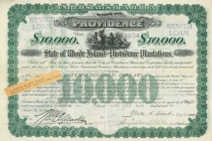 City of Providence - Certificate Serial No.1 - Bond