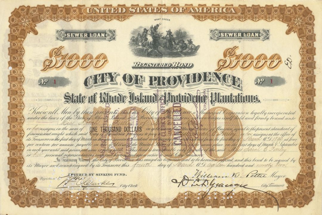 City of Providence - Certificate Serial No.1 - Bond