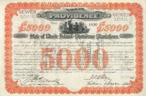 City of Providence -  Certificate Serial No.1- Bond