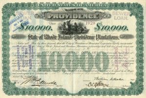 City of Providence - Certificate #1 - Bond
