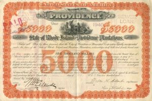 City of Providence - Certificate #1 - Bond