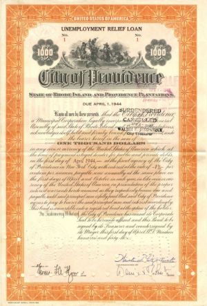 City of Providence - Certificate #1 - Bond