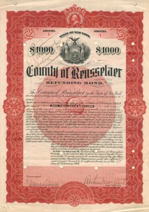 County of Rensselaer - Certificate #1 - Bond