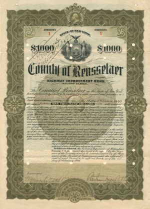 County of Rensselaer - Certificate #1 - Bond