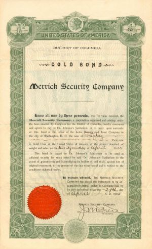 Merrick Security Co. - $50 - Bond