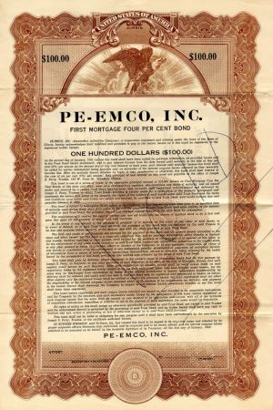 Pe-Emco, Inc. - $100 - Bond