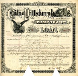 City of Pittsburgh, State of Pennsylvania - $1,000 Registered Bond
