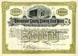 Rensselaer County Sinking Fund Bond - $5,000