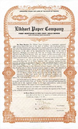 Elkhart Paper Co. - $500 Bond