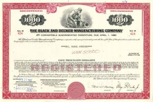 Black and Decker Manufacturing Co. - $1,000 Bond