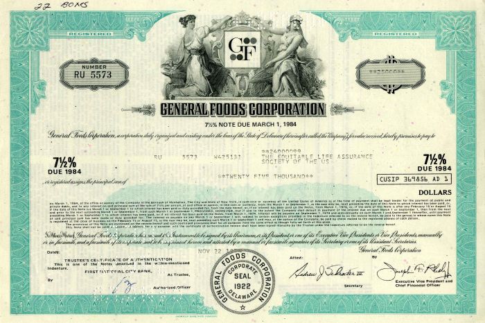 General Foods Corporation - $25,000 Bond