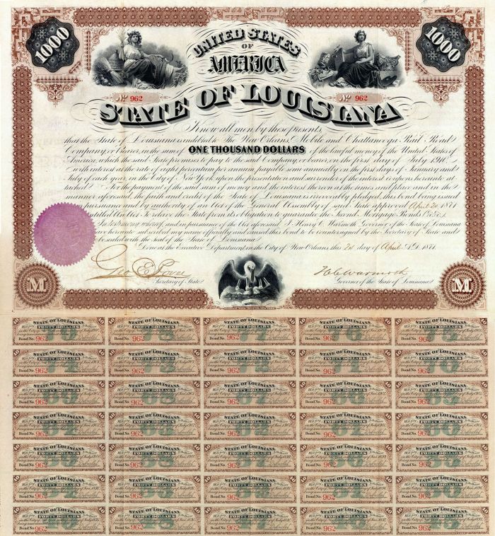 State of Louisiana - $1,000 Bond