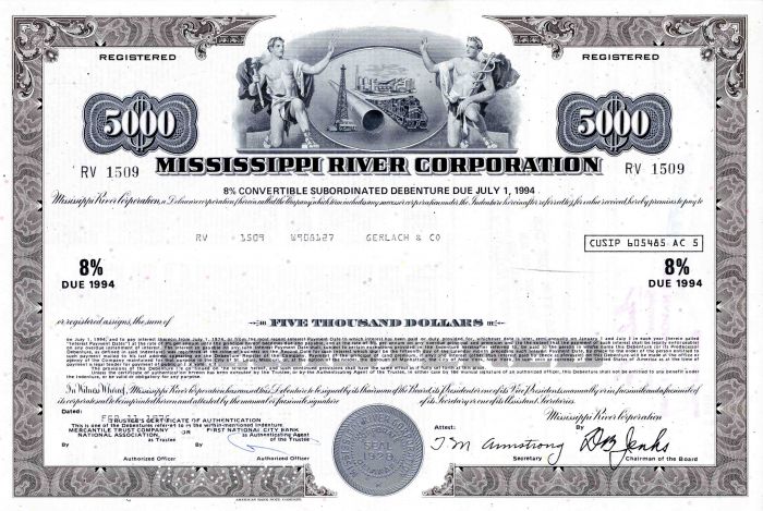 Mississippi River Corporation - $5000 Bond