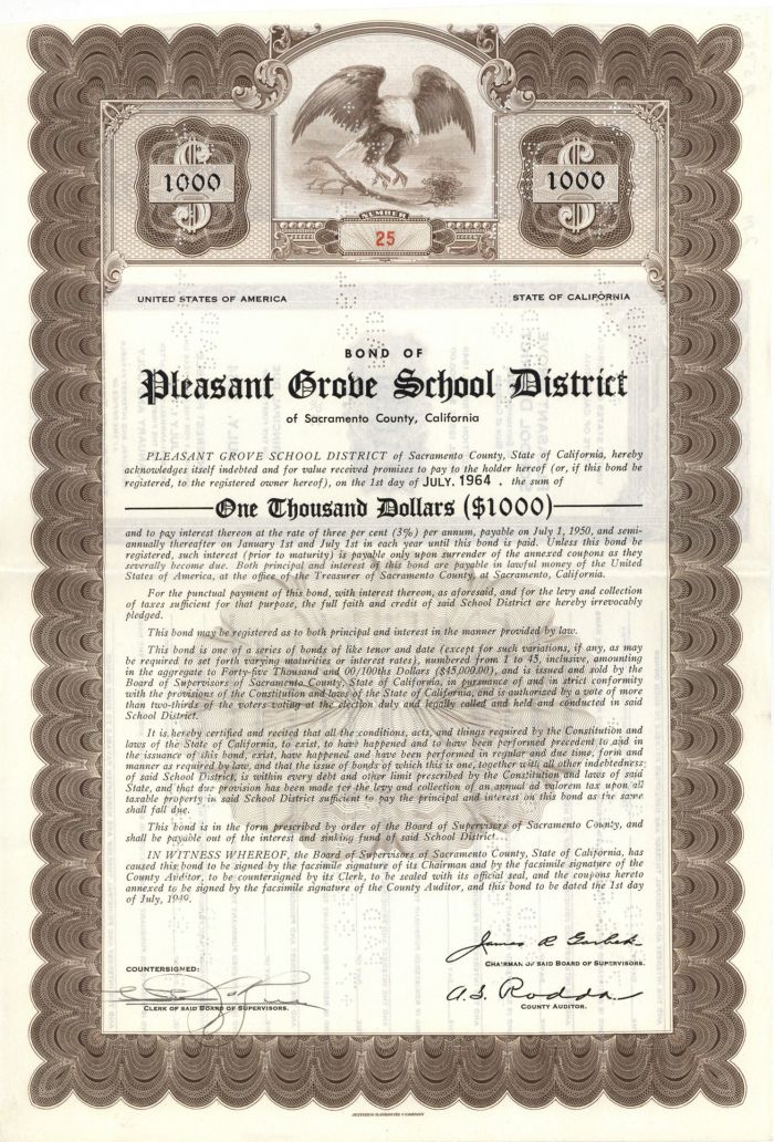 Pleasant Grove School District - $1,000 Bond