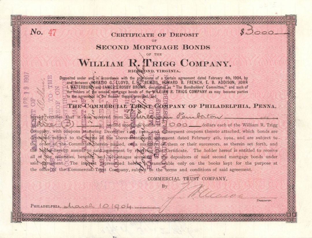 William R. Trigg Co. - $3,000 Bond