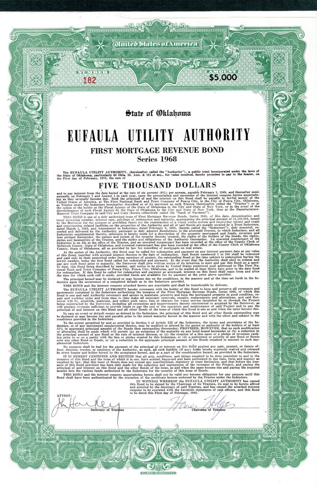 Eufaula Utility Authority - $5,000 Bond