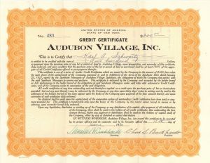 Audubon Village, Inc. - $200 Bond