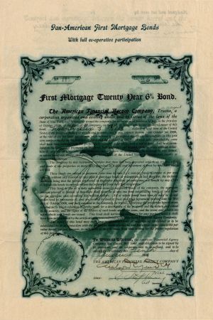 Pan-American First Mortgage Bond - 1909 $26.56 Bond