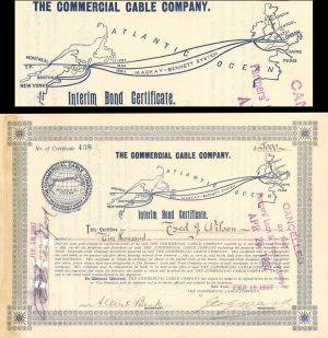 Commercial Cable Co. - 1897 dated Various Denominations Bond