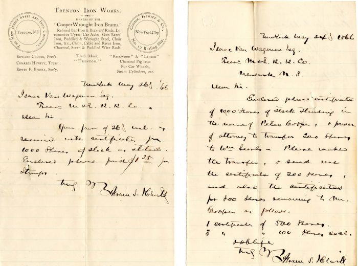 Trenton Iron Works Letters - Gun Related - Americana