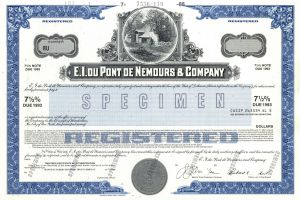 E.I. Du Pont de Nemours & Co. - Gun Powder and Munitions Specimen Bond