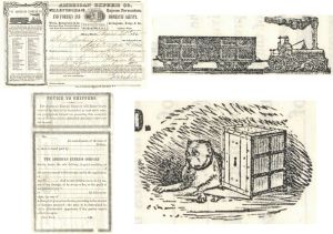 American Express Co. - Wells, Butterfield and Co - 1850's dated Express Shipping Receipt