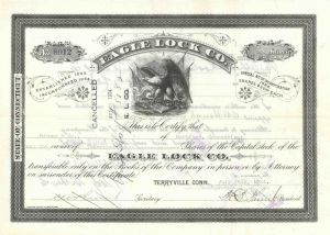 Eagle Lock Co. - Famous Lock and Key Co. Stock Certificate