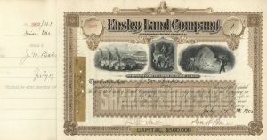 Ensley Land Co. - Enoch Ensley - 1880's to 1900's Alabama Land Stock Certificate