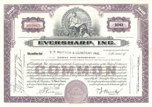 Eversharp, Inc. - Writing Utensils Co. Stock Certificate
