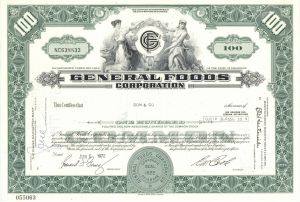 General Foods Corporation - Post Cereal Fame - dated 1960's-70's Stock Certificate