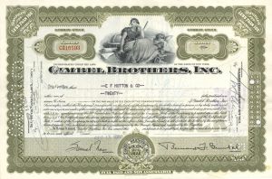 Gimbel Brothers, Inc. - dated 1940's-50's Department Store Company Stock Certificate