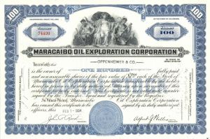 Maracaibo Oil Exploration Corp. - Stock Certificate