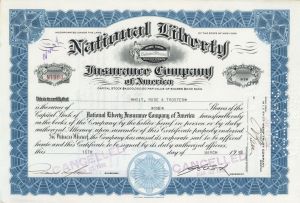 National Liberty Ins. Co. of America - Stock Certificate