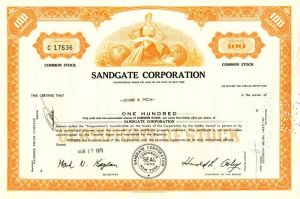 Sandgate Corporation - Stock Certificate