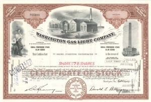 Washington Gas Light Co. - Public Utility Stock Certificate