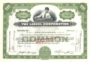 Lionel Corporation - Famous Toy Train Co. - 1949-1951 dated Stock Certificate