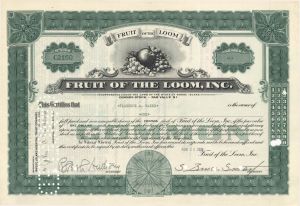 Fruit of the Loom, Inc. - 1938 dated Stock Certificate
