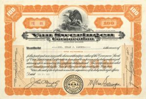 Van Sweringen Corp. - 1931 dated Stock Certificate
